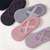 Damen Atmungsaktive Frotteesohle Yoga Socken Silikon Rutschfest Bandage Pilates Socke Damen Ballett Tanz Fitness Workout Baumwollsocken
