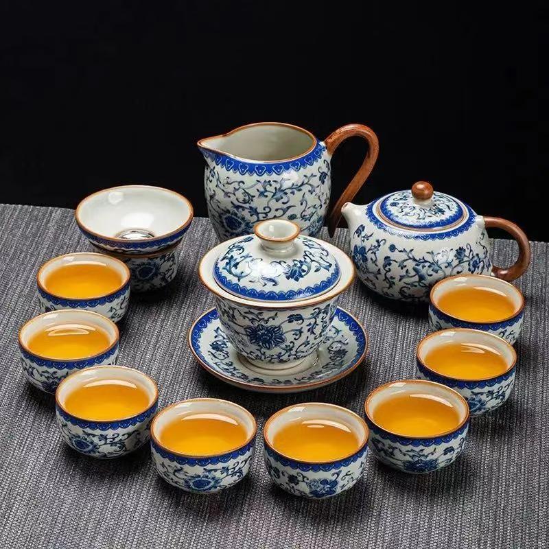 Chaxun Yellow Ru Ware Lotus Xishi Teapot Tea Set