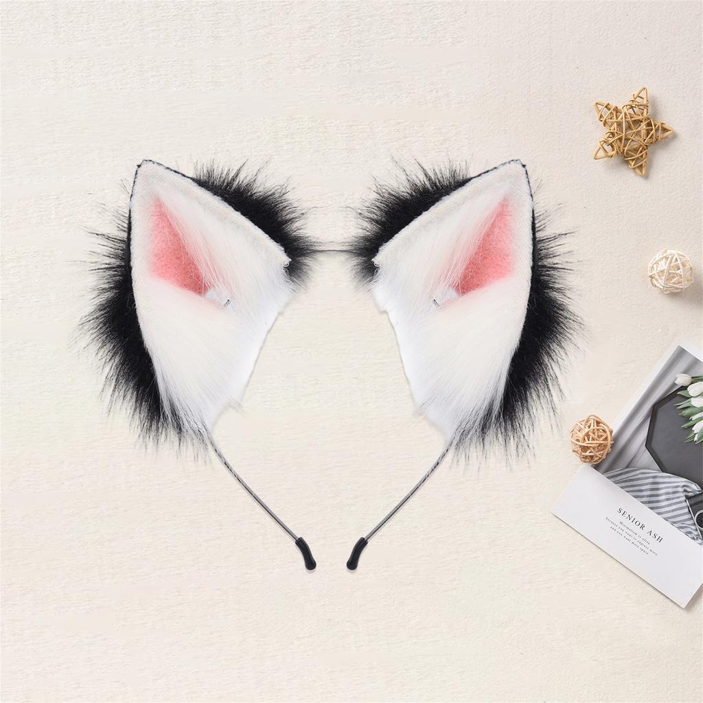 Süßes Katzenohren-Stirnband Plüschtierohren Haarreif Party Kopfschmuck Kostüm für Kinder Erwachsene Halloween Verkleidung