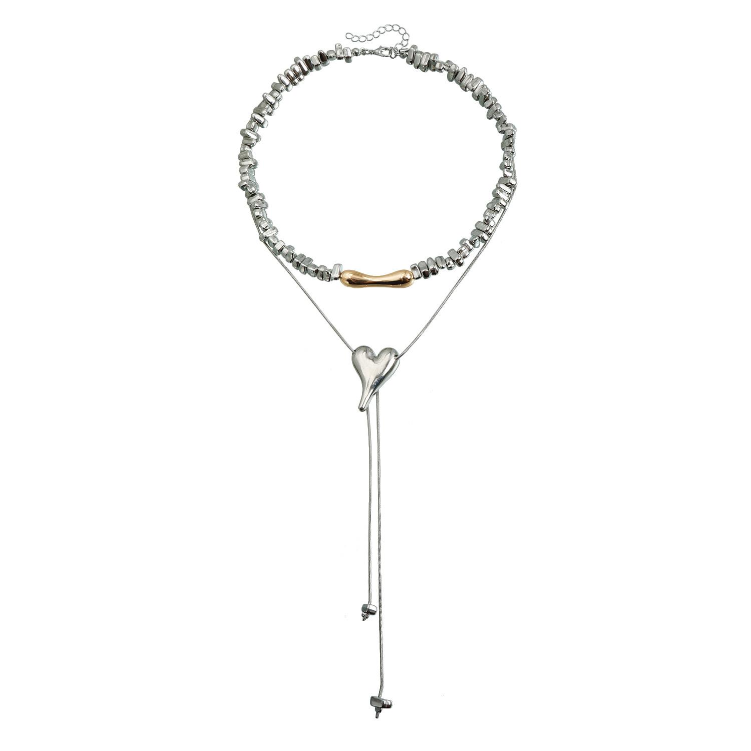 

Simple irregular CCB beaded love necklace INS street auction trend long item jewelry
