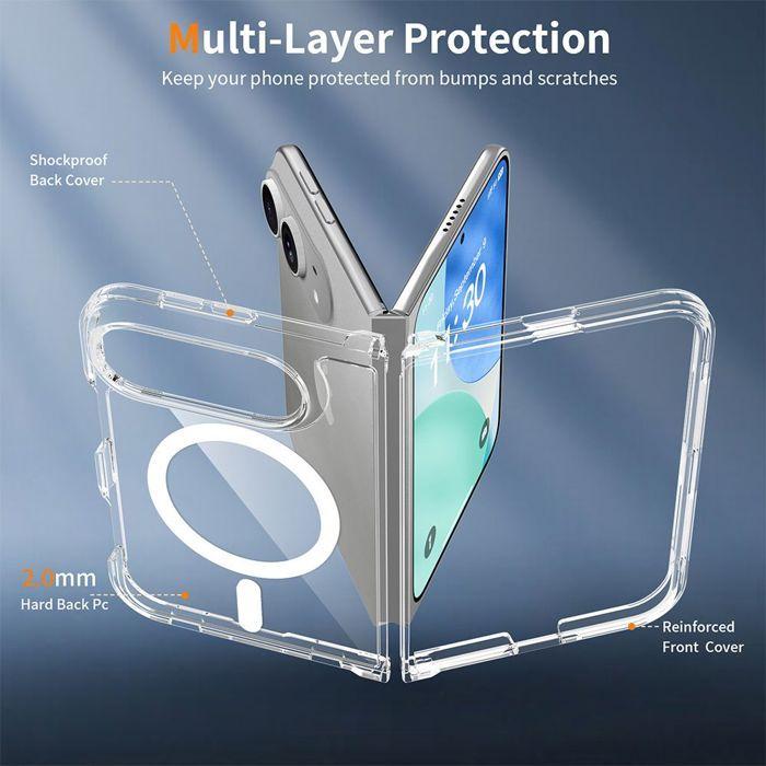 Hülle für iPhone Duo, Stoßfester Schutz mit Magnetischem Kreis - Transparent