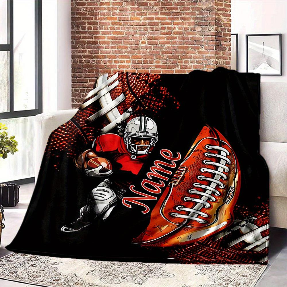 Football Customize Your Name Blanket Warm Comfortable And Soft Blankets Are Suitable For Home Lunch Break Blanket Office Sofa Sofa Gift To Relatives