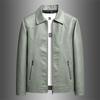 Locomotive trendy cool men's leather jacket autumn and winter lapel pu youth windproof and warm casual versatile men's leather jacket