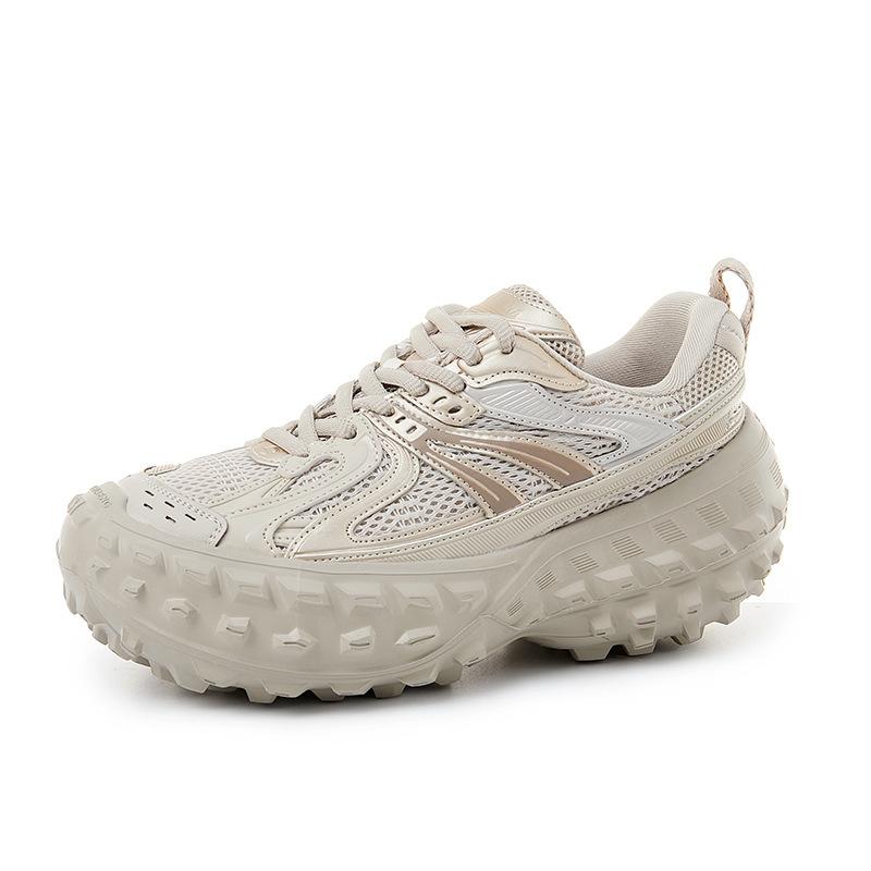 

Tire shoes new shoes platform strap mesh fashion trendy couple height increase sports casual shoes 35 бежевий