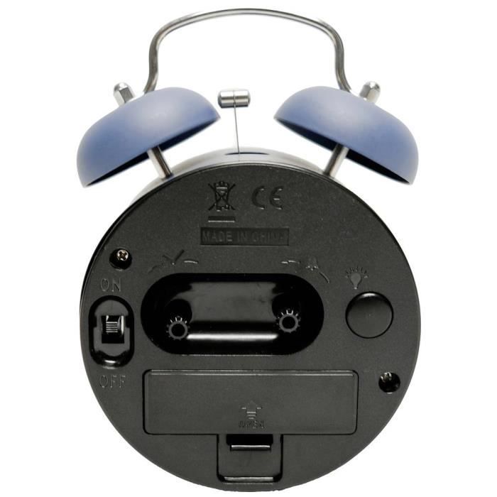 Réveil - TECHNO LINE - ModellDG - Quartz - Double cloche - Bleu