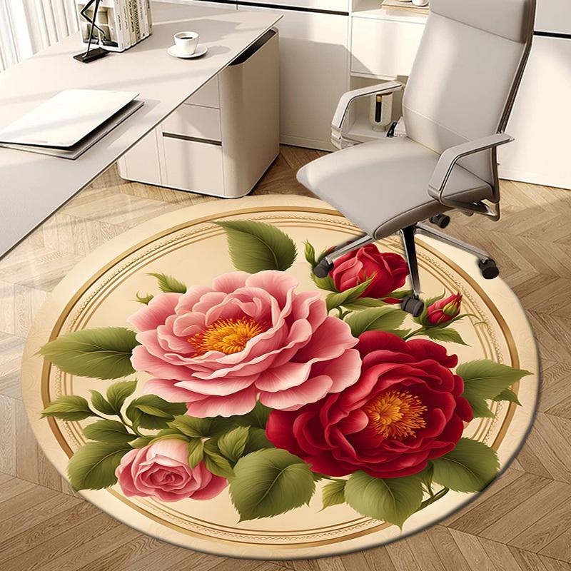 1pc Office Carpet Chair Mats Vintage Floral Bouquet Perfect for Decorating Office Chairs, Living Rooms, Or Bedrooms