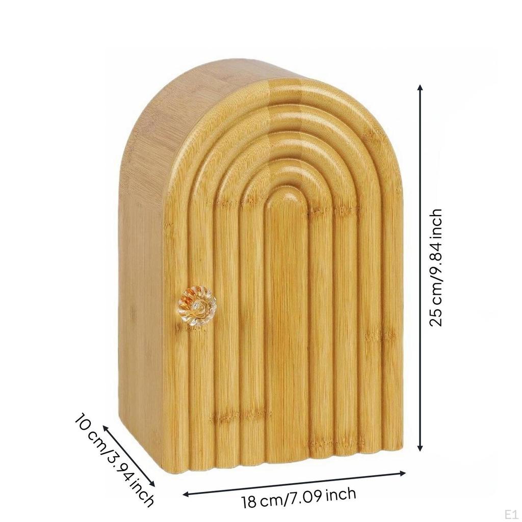 Arched Wooden Phone Organizer | Vertical Divider Compartments, Storage Box, Carved