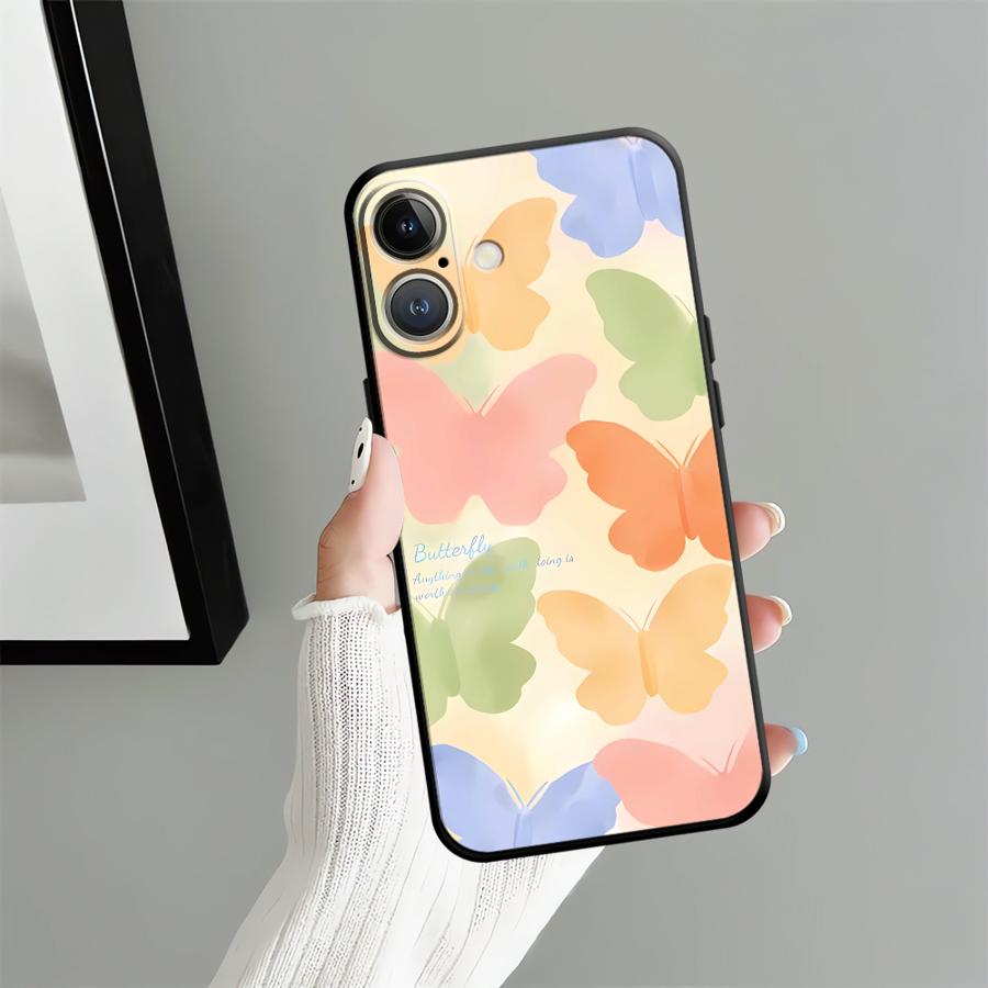 Cartoon Butterfly Case for Apple iPhone 17 Pro Max XR XS MAX Air 11 12 13 16 14 15 Pro 7 8 Funda Phone Cover