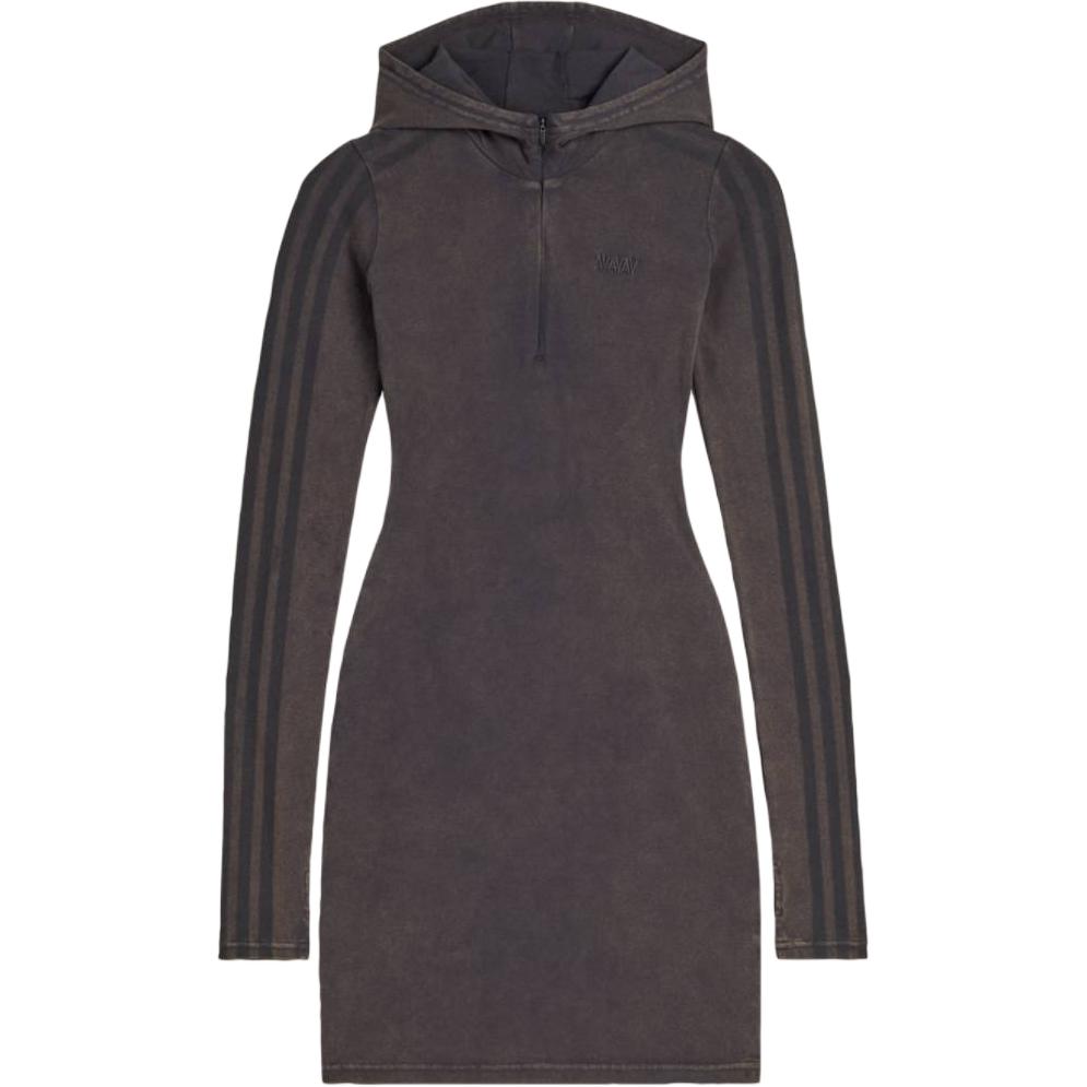 Adidas Originals × Avavav Hooded Dress Casual Sport Striped Long Sleeve Dress Women dresses KF4975 XS