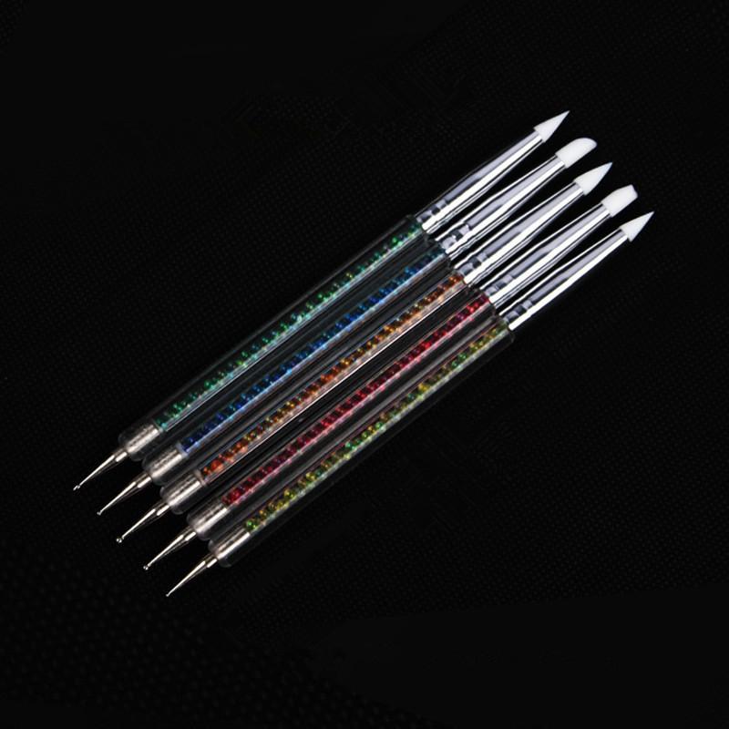 5 Pcs Silicone Clay Sculpting Tool For Brush Modeling Dotting Nail Art Pottery Clay Tool Diy Carving Sculpting Tools Soft Head