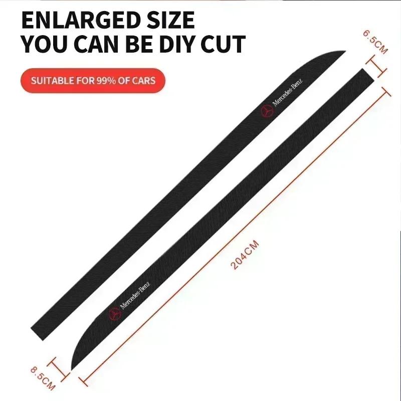 2pcs Car Door Side Skirt Sill Stripe Carbon Decals Styling For Mercedes Benz A C E Class GLE GLB GLC W205 W212 W213 X253 QE1