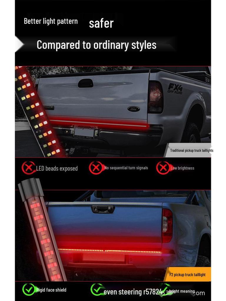 60-Inch Sequential Three-Color Turn Signal Taillight for Pickup Trucks and Trailers