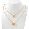 Elegant Light Luxury Heart-Shaped Gold-Plated Titanium Steel Necklace for Women - Versatile Fashion Clavicle Chain.