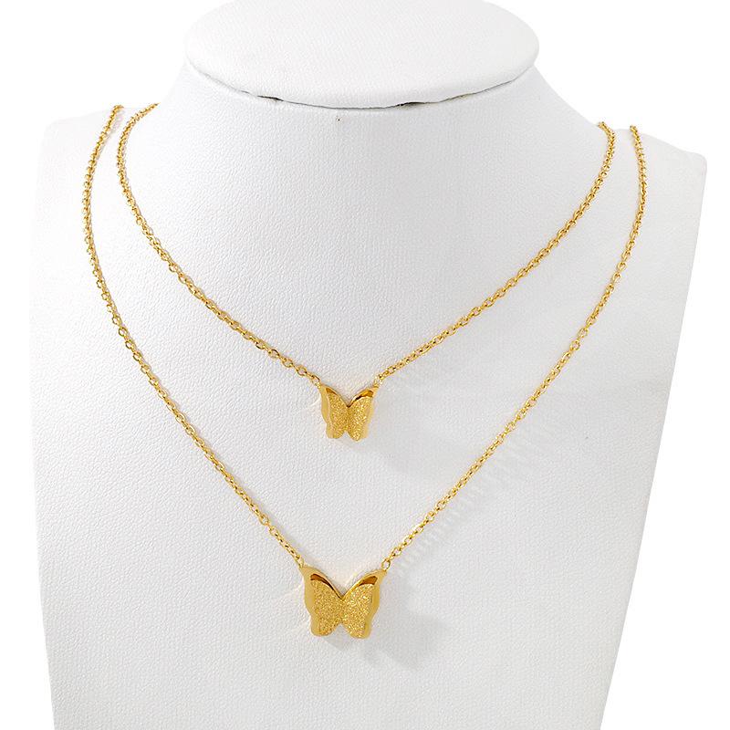 Elegant Light Luxury Heart-Shaped Gold-Plated Titanium Steel Necklace for Women - Versatile Fashion Clavicle Chain.