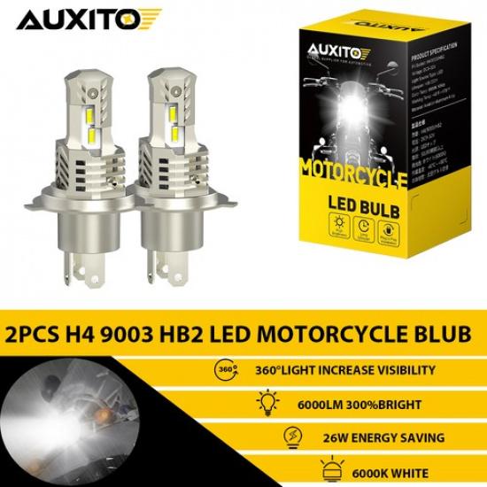 For Motorcycle H4 6000K LED Hi/Lo Front Beam Light Bulb Bright Super Headlight