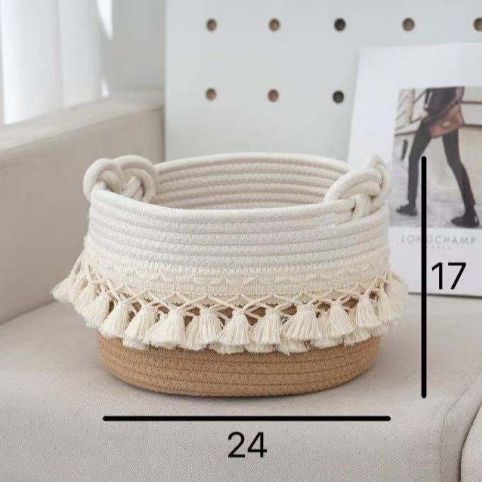 Modern Minimalist Cotton Rope Storage Basket For Kids Toys And Diapers