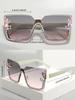 1 pair of casual large frame cut edge square diamond-encrusted ladies fashion sunglasses outdoor street pography glasses