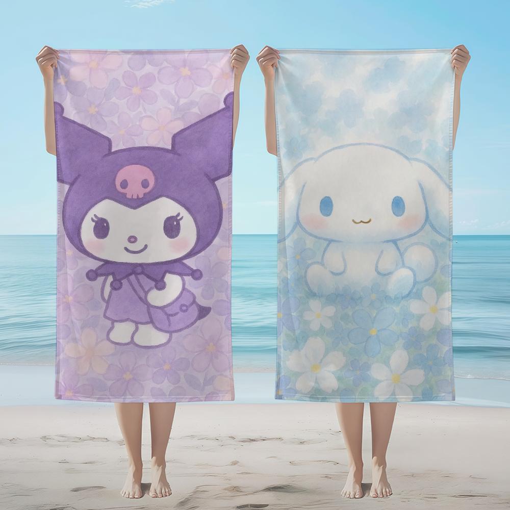 Towel Textile Bathrobe Beach Quick-Drying Lightweight Beautiful Portable Camping Swim Family Pool Flower SRO Travel