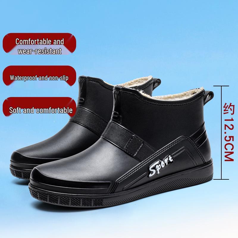 

Мужские короткие водонепроницаемые нескользящие модные резиновые сапоги 2025 года для подростков и взрослых 40