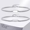 Vnox Geometric Square Round Tube Charm Bracelets for Men Boys, Unisex Box Link Chain Bracelet, Waterproof Simple Metal Jewelry