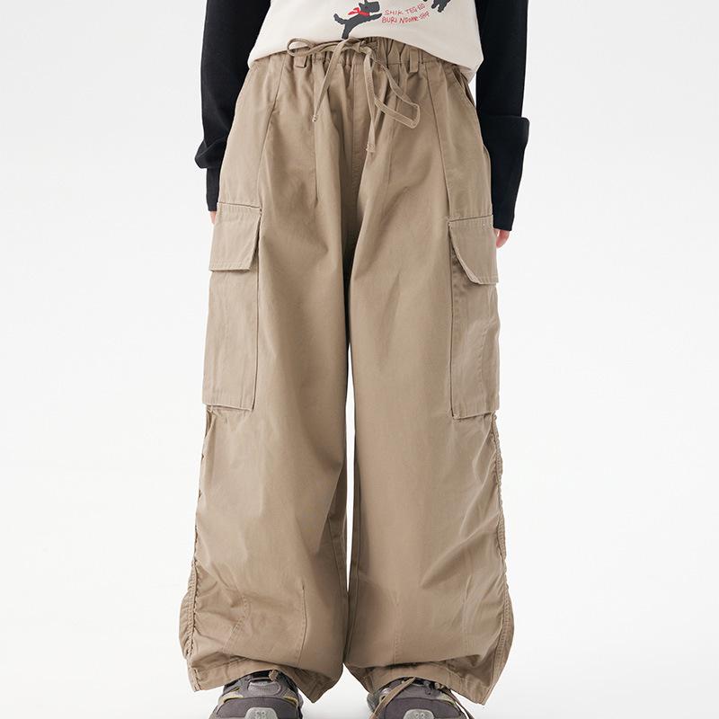 

Детские широкие брюки цвета хаки в стиле рабочей одежды - Тренд осени 2025 150 хаки