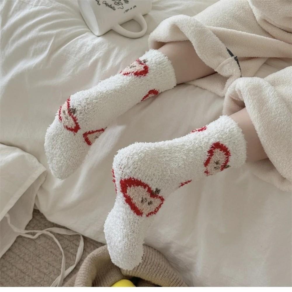 Thicken Coral Fleece Socks Warm Sleep Socks Cartoon Fuzzy Floor Socks  Women Socks