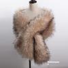 Autunno Inverno di Alta Qualità Lungo Nuovo Pelliccia Sintetica Capelli di Volpe Abito da Sposa da Sera Ispessito Scialle Grande Mantella sciarpa Sciarpa da Donna