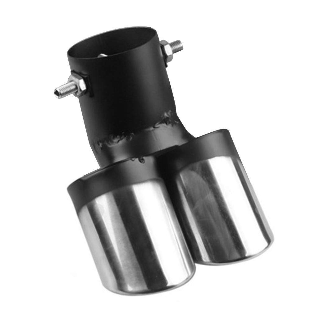 Tail Throat Tailpipe Stainless Steel Car Oval Rear Exhaust Dual Outlet Exhaust Tailpipe Tip Car Modification Parts