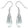 Water Drop Cat's Eye Dangle Earrings - Fashionable Long Korean Style Jewelry.