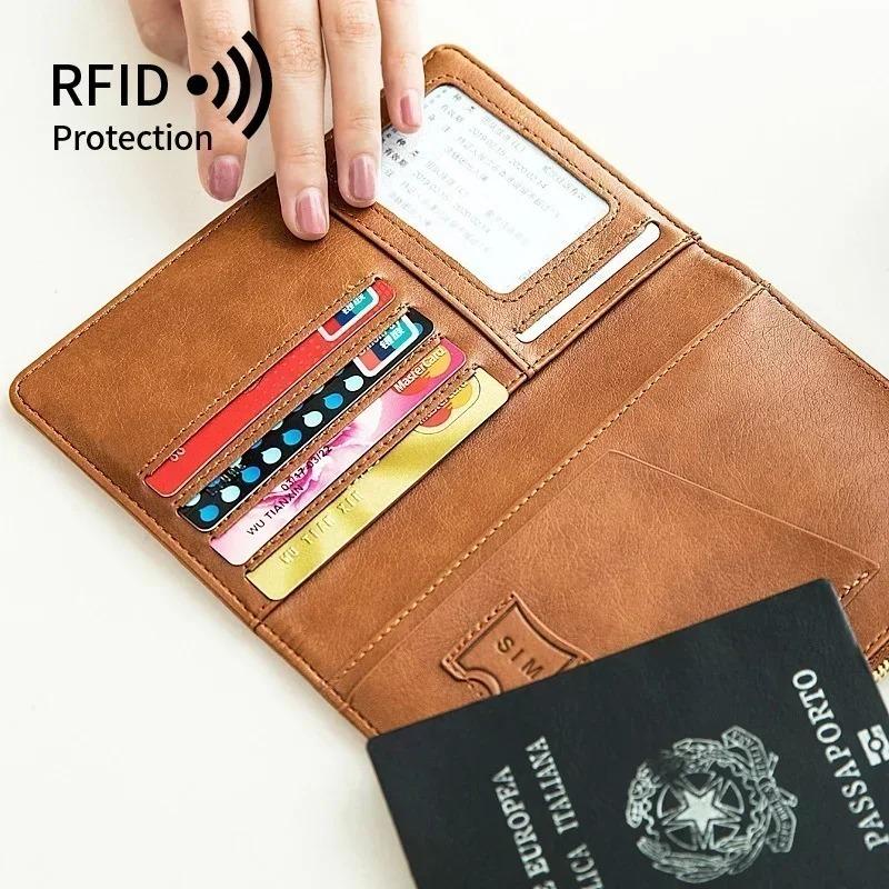 2025 Slim RFID Blocking Passport Holder Travel Wallet for Men and Women