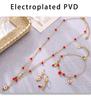 Qiong Yao Double Layer Garnet Jewelry Set: Necklace, Bracelet, Asymmetrical Earrings