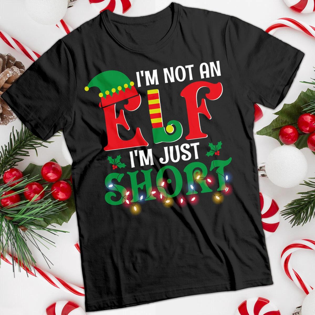 Funny Ugly Red and Green Elf with Santa Hat Christmas T-Shirt Tee 150