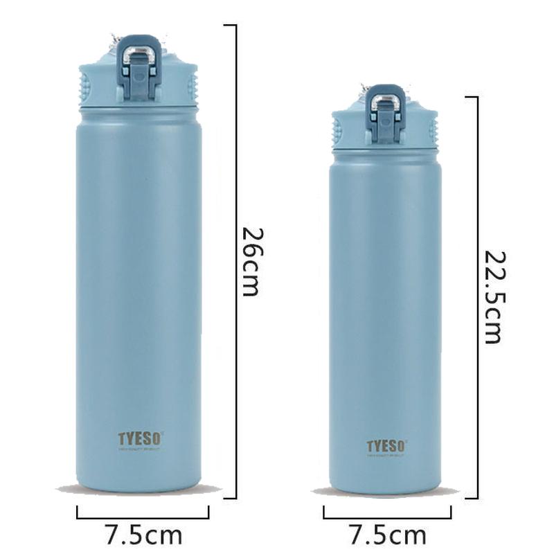 TYESO 600/750ML Stainless Steel Thermos Bottle Keeps Cold and Heat Thermal Mug Car Thermal Water Bottles for Valentine's Day