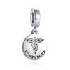 European 925 Silver Black Key Flower Pendant Fit Original Diy Bead Charm Armbånd Halskjede Trinket Smykker 925 Silver
