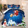 Quilt Fat Quilt 3d Digital Printing Christmas Feather Silk Cotton Quilt Cover Three-piece Set