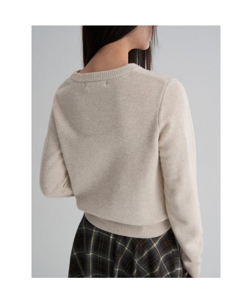 8SECONDS Cat Jacquard Pullover Beige