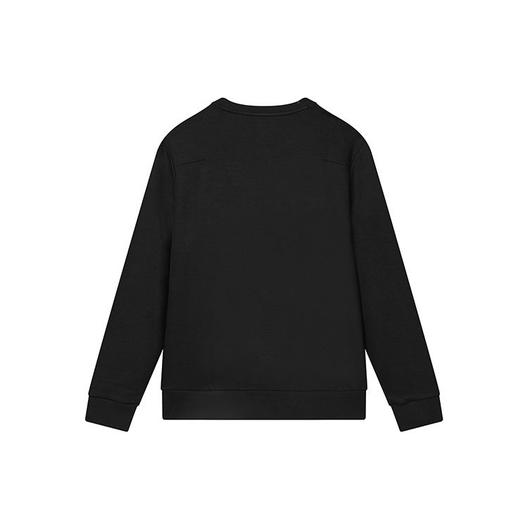 Fila Letter Print Simple Round Neck Long Sleeve Sweatshirt Men Sweatshirt Black F11M312202F-BK