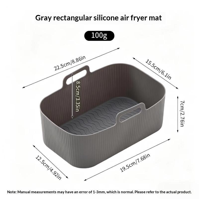 Air Fryer Silicone Pot Air Fryer Liner Heat Resistant Air Fryer Bake Silicone Basket Rectangle Baking Pan For Oven Microwave