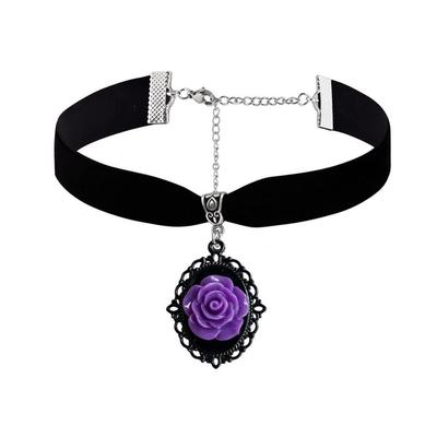 Gotische Samt-Rosen-Choker-Halskette