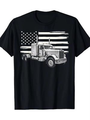 2026 Summer New Style Peterbilt Style Truck Mens HighQuality Fashion Comfortable Printed Roundneck TShirt