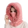 LeafIn Knitted Balaclava Hood Windproof and Warm for Perfect for and Other 9876 Plum Women's Fleece-Lined Warmer, Winter, Motorcycles, Bicycles,