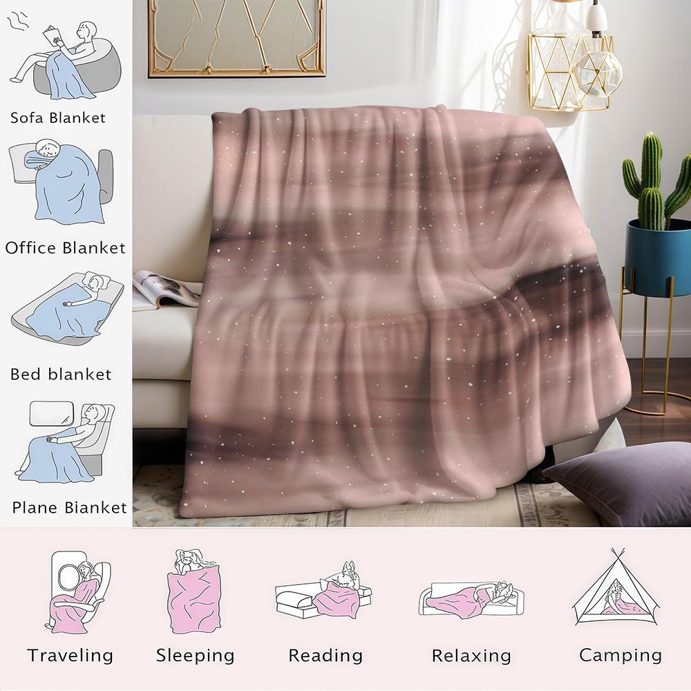 Dusk Snow Drift Flannel Blanket Warm Soft Halloween Christmas Couch Warm Cozy Decorative Decor Gift for All Season