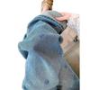 Women's Blue Rhinestone Embroidered Denim Wide-Leg Jeans - Plus Size, High Waist, Slimming, Casual, Versatile, Spring Collection.