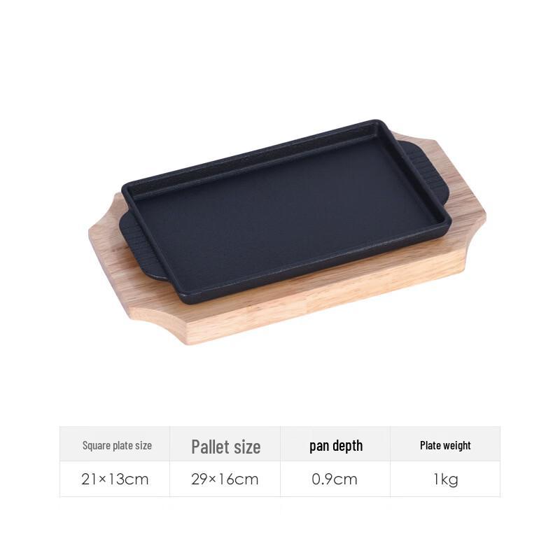 ZISIZ Cast Iron Teppanyaki Steak Griddle Pan Set