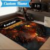 Custom Name Dragon's Fiery Warcraft Rug for Living Room, Game Rooms, Office, Bedroom, Floor Mat Playful Design, fan gifts Christmas decor