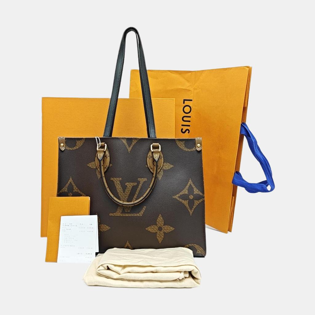 [Použité] Louis Vuitton Onthego MM 'Hnědá Giant Monogram/Hnědá Monogram Reverse Canvas' - Dobrý stav #1JJY6YW
