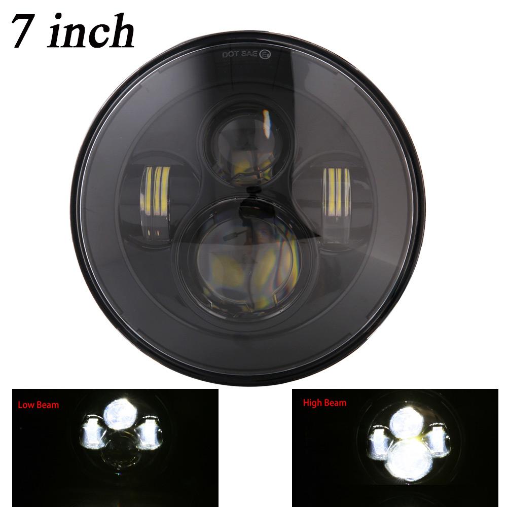 For BMW Harley Softail Cafe Racer Chopper Ural IZH For Honda 7"Led Car Motorcycle Headlight H4 Phare Farol Moto Headlamp