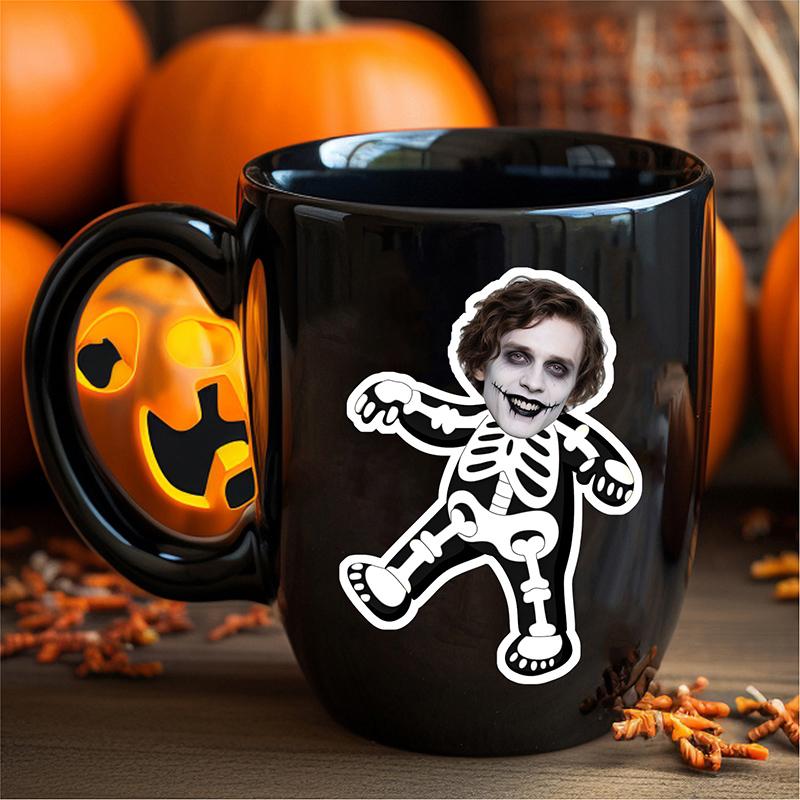 20pcs Personalized Sticker Horrible Halloween Party Decor Customized Skull Design Your Own Head Lable Hallow Sealing Stickers