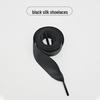 Elastic Lace Ribbon Shoelaces for Ballet Flats and German Trainers, Black & White Silk Cord, 1 Pair