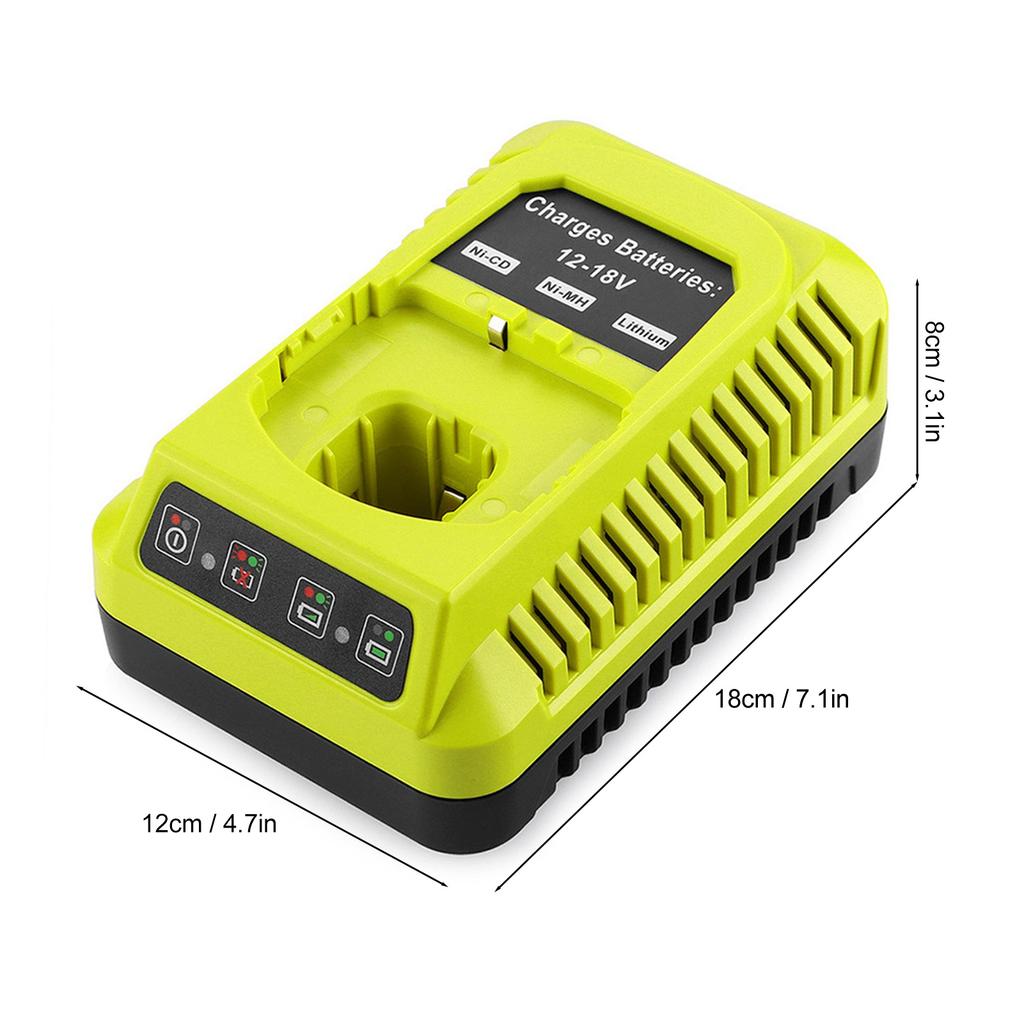 Battery Charger Adapter 12V‑18V Power Tool Fast Charging Replacement for RYOBI P117 P108 Nickel Lith